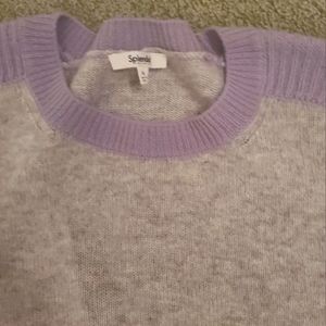 Splendid 100% cashmere Gray Lavender sweater sz XL or L boyfriend